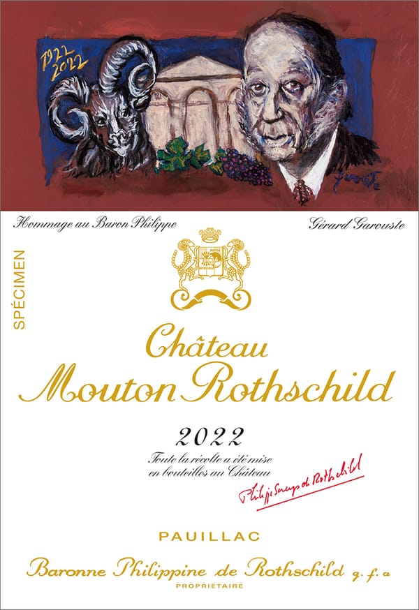 Gérard Garouste rend hommage au Baron Philippe de Rothschild avec une étiquette iconique pour Mouton 2022