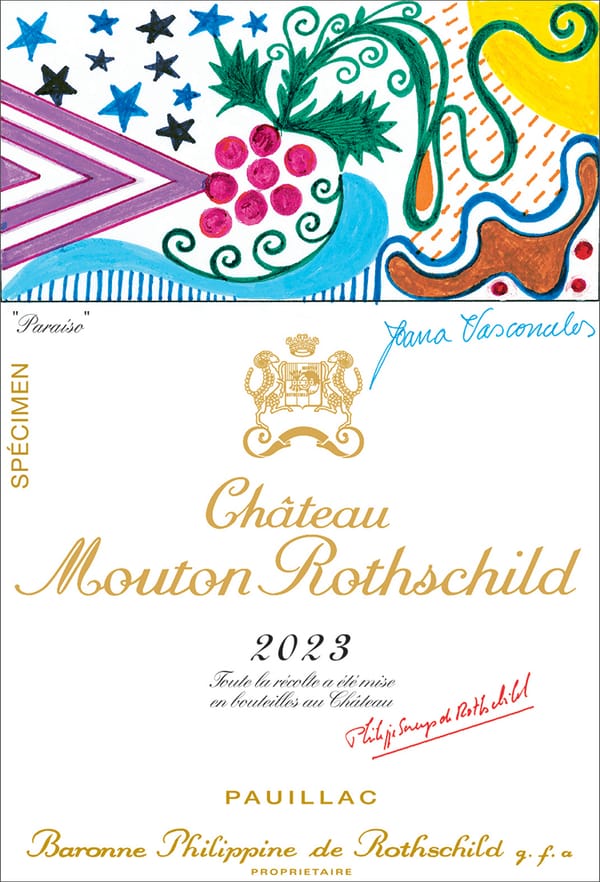 Joana Vasconcelos, artiste portugaise, signe l’étiquette de Mouton Rothschild 2023
