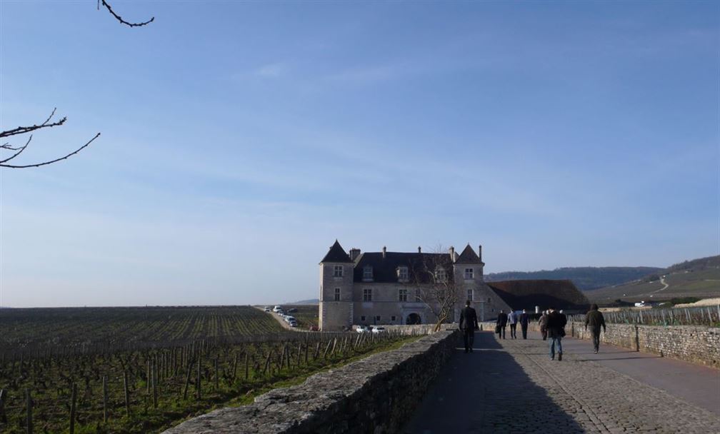 Arrivée au Château de Clos de Vougeot pour les GC de la Côte de Nuits 