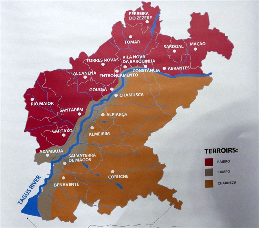 Rivière Tejo delimite la région en trois zones très diverses